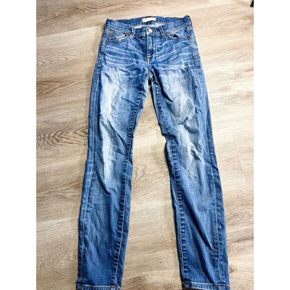 Madewell High Riser Skinny Jeans Medium Wash Womens 25 Whiskering - Picture 1 of 16